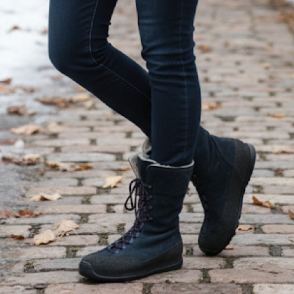 Rockport Hydro-Shield Waterproof Blue Suede Women's Boots Size 8